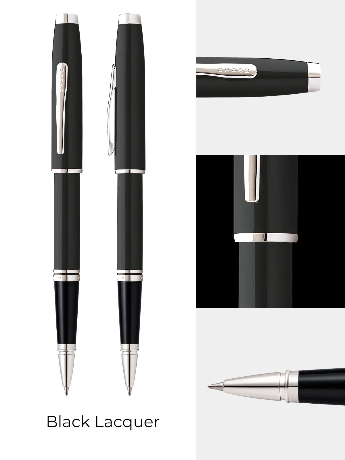 Coventry Black Lacquer Rollerball Pen - Image 3